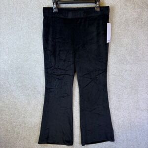Eyeshadow Girls Flare Leg Velour Pants XL 16 Black Soft Cozy Y2K Style NEW